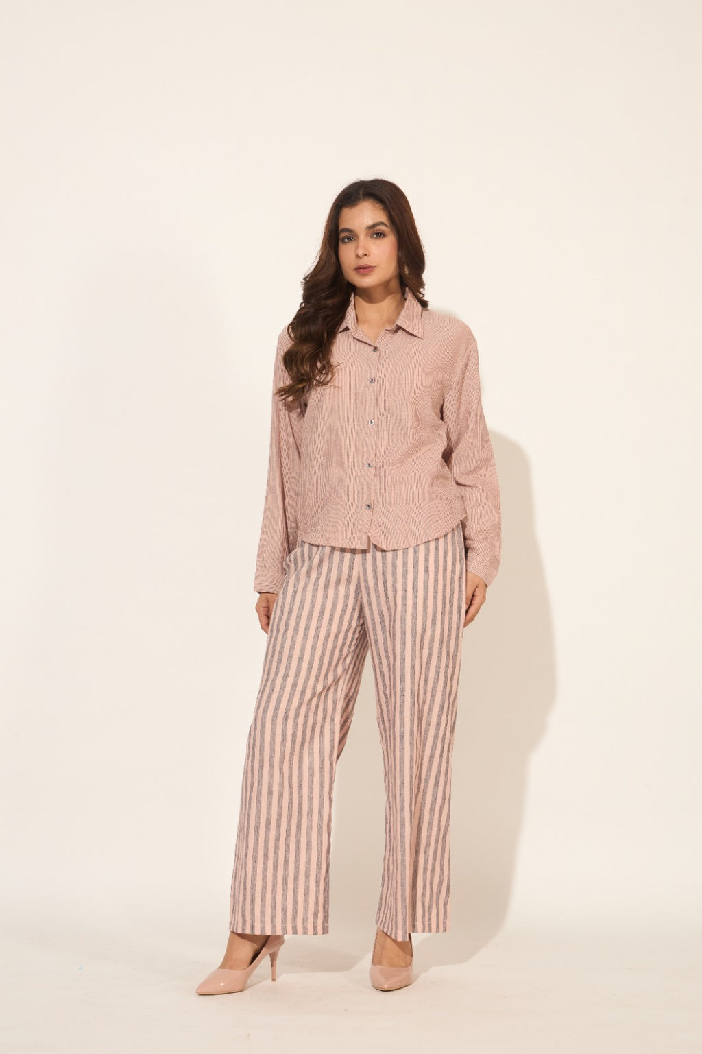 Handloom Cotton Y/d Striped Cord Set