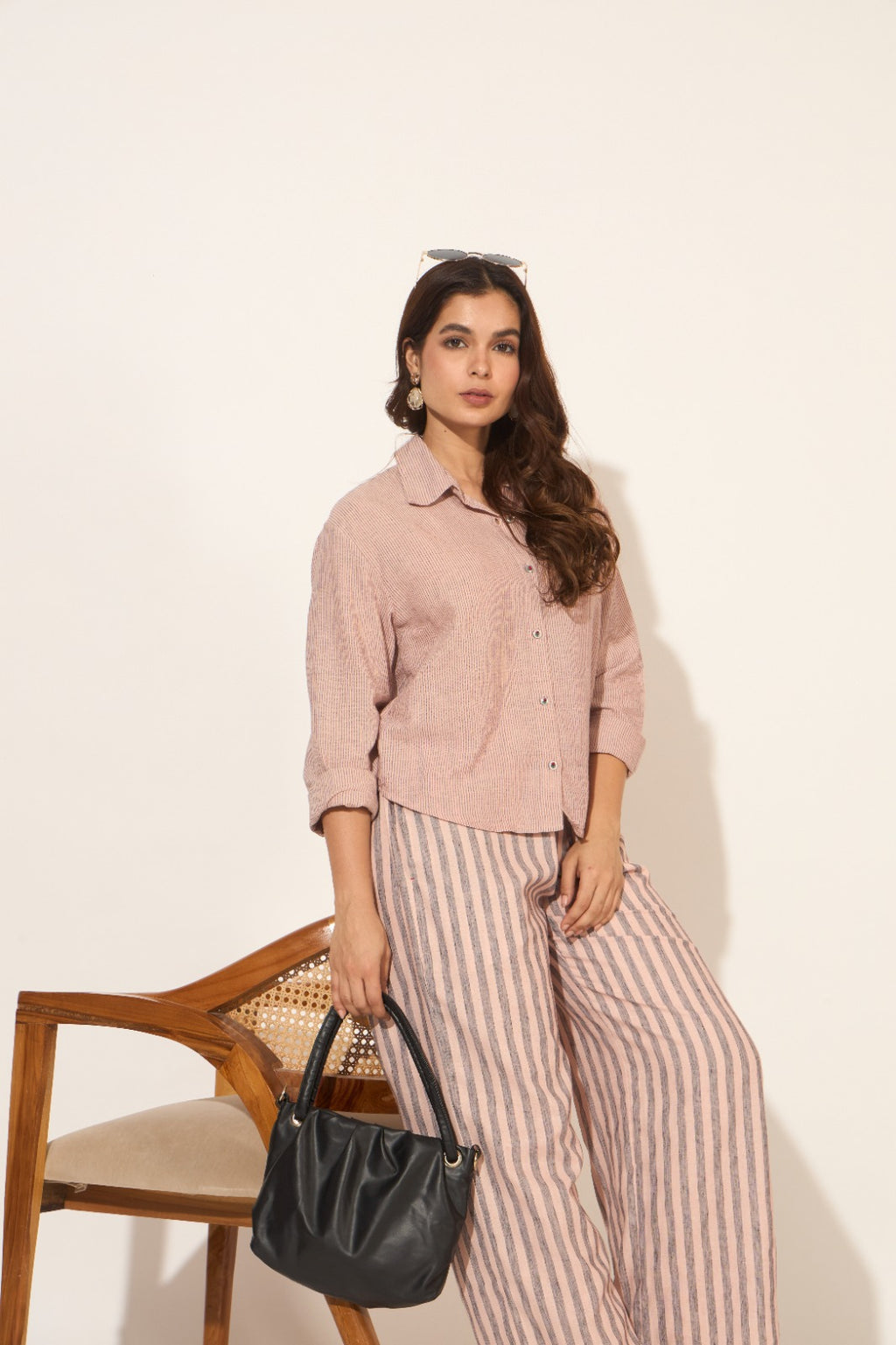 Handloom Cotton Y/d Striped Cord Set