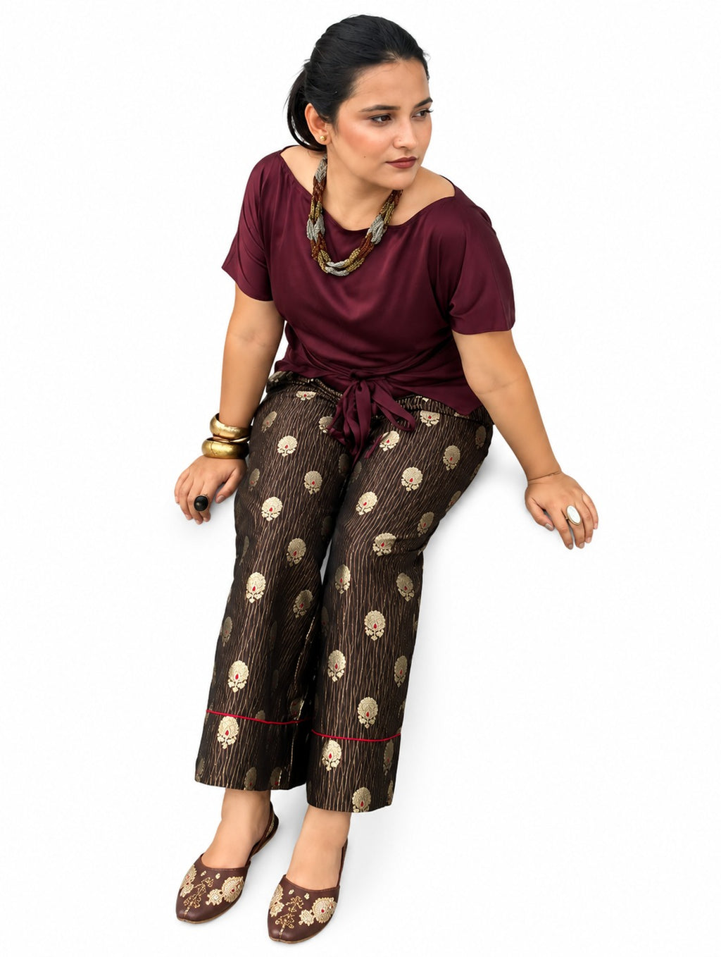 Silk Satin Wrap Top
