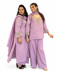 Cotton Mulmul Hand-Embroidered Kurta Set with Dupatta