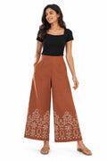 Cotton Poplin Schiffli Wide-Leg Pants