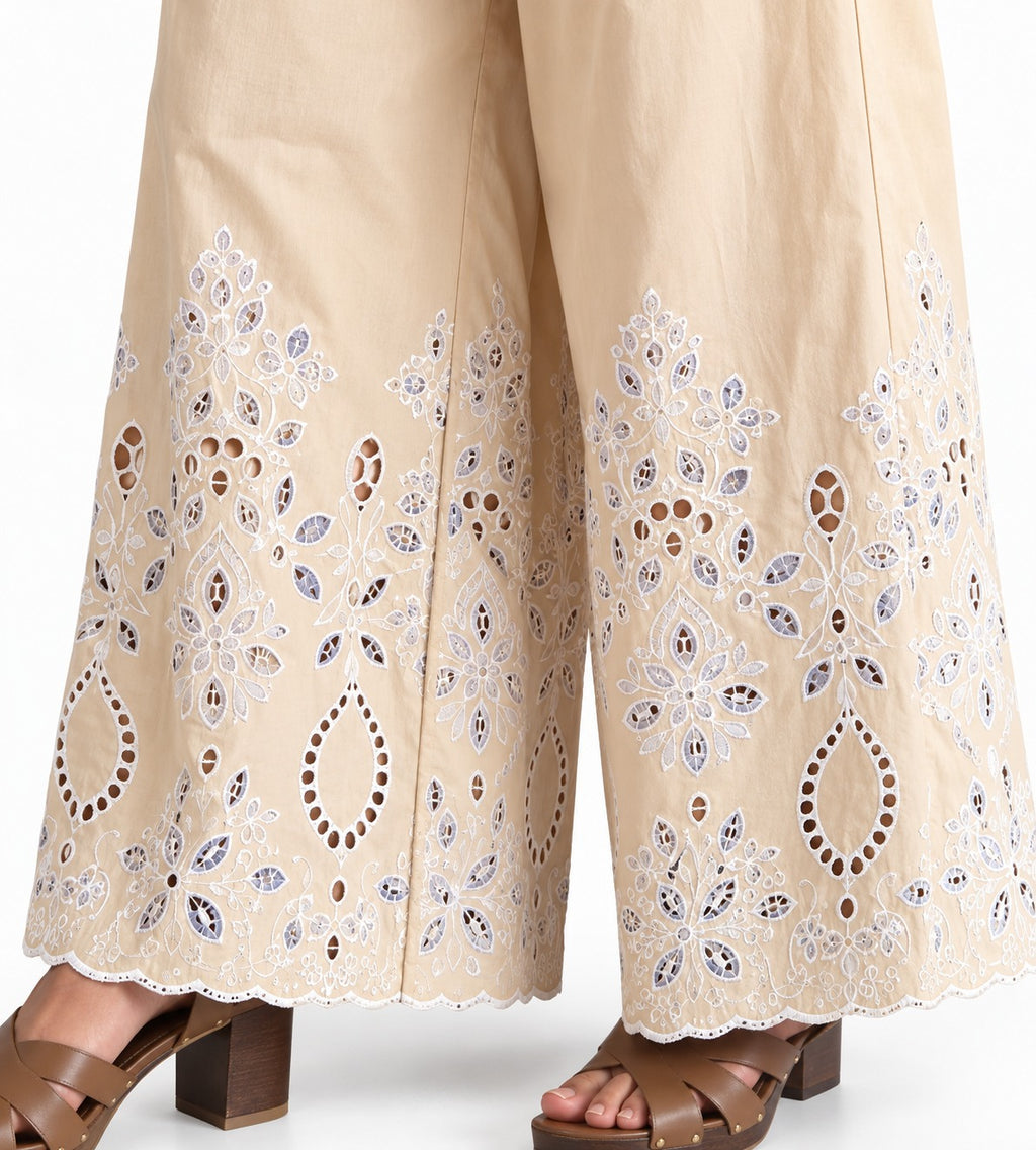Cotton Poplin Schiffli pant