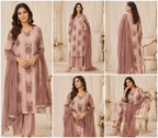 Rosewood Habutai Silk Embroidered Kurta Set