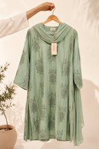 Sage Green Computer-Embroidered Kurta Set