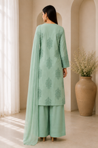 Sage Green Computer-Embroidered Kurta Set